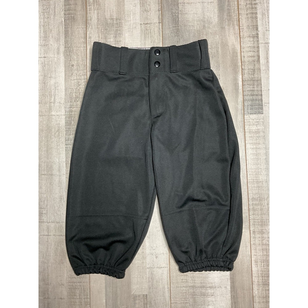 Alleson‎ Athletic Youth Medium Black Baseball Pants Knicker Style Double Knee
